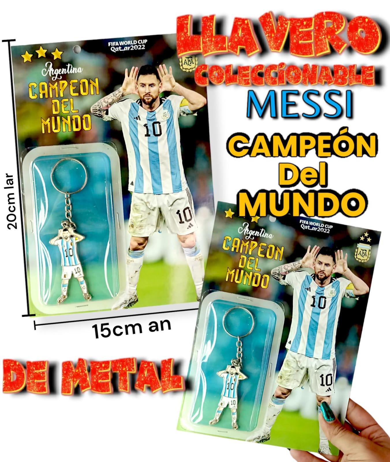 Llavero Coleccionables  PREMIUM Messi CAMPEON DEL MUNDO De Metal